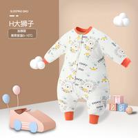 阳阳韩韩 大狮子婴儿连体防踢夹棉睡袋秋冬加厚款 90码
