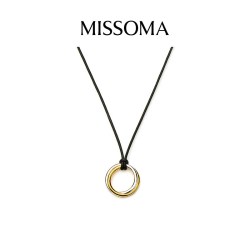 MISSOMA 金银双生复古双圈黑绳小众项链