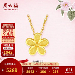 周六福 足金999黄金项链女款 小桃花  计价AA066593 约5.1g 40+5cm 新年