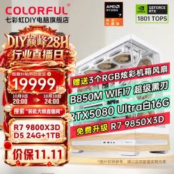 七彩虹 AI渲染 台式机电脑+32G+RTX5080  R7-9850X3D RTX 5080 32GB