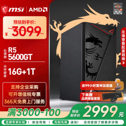 微星 AMD锐龙5 5600GT 16GB+1TB 准系统台式电脑