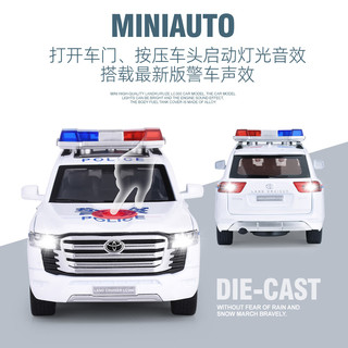 黑曼巴 1/32 丰田兰德酷路泽LC300警车 合金车模 黑色