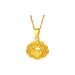 周六福 足金999福锁吊坠 3.04g