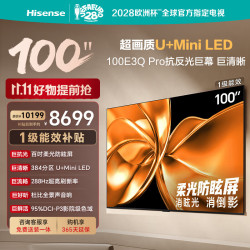 海信 电视100E3QPro100英寸384分区U+MiniLED 抗光柔光防眩屏 288Hz高刷 杜比全景声企业补贴98/100 100英寸