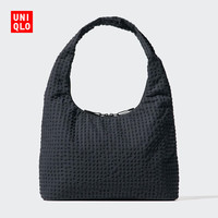 优衣库 泡泡纱单肩包女装493367 09 黑色 均码(36 × 13 × 25 cm)