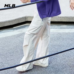 MLB 官方 女款宽松高腰抽褶工装梭织长裤工装裤26秋季新款WPB02