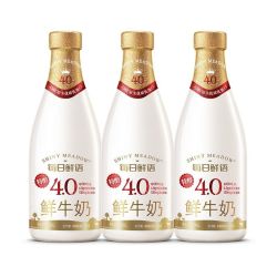 每日鲜语 鲜牛奶4.0蛋白720ml*3瓶装巴士杀菌低温早餐奶生牛乳