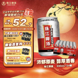 珠江啤酒 12度 珠江原麦啤酒 330ml*24听