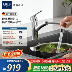 高仪 厨房卫生间阳台抽拉水龙头可旋转万向原装进口3030710C