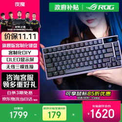 ROG 夜魔NX 雪武白轴 OLED屏 Gasket结构 雪武白 机械键盘