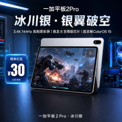 一加 平板 2 Pro 办公学习游戏平板 追剧一加平板pro 一加平板电脑 冰川银 8GB+256GB 官方标配