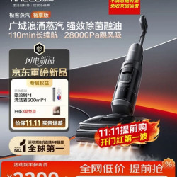 添可 极客蒸汽 智享版 广域浪涌蒸汽 蒸汽洗地机洗拖吸一体 家用0缠毛躺平扫地机器人