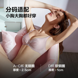 安莉芳 经典小软枕文胸 无钢圈深V聚拢 藕色 75A