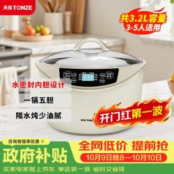 天际 电炖锅隔水炖锅煲汤锅煮粥炖汤锅熬粥燕窝养生锅智能预约白瓷一锅5胆 GSD-323GC 3.2L