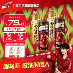 乌苏啤酒 尝鲜混搭 啤酒组合装  CS 乌苏金骏眉1L*2罐+乌苏琥珀拉格1L*2罐