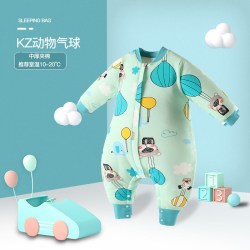 阳阳韩韩 婴儿秋冬夹棉连体防踢被睡袋（中厚款 裆部全开 110码）
