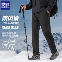罗蒙 户外防风防寒羽绒裤冬季加厚保暖男士休闲运动长裤  黑色