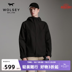 WOLSEY 户外KALEIDO彩壳冲锋衣单层3L硬壳防风防水透湿夹克外套情侣男款 暗夜黑色 L