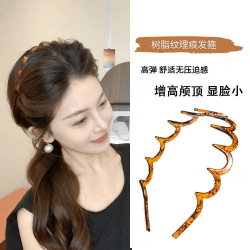 简约树脂洗脸发箍女头箍化妆用刘海碎发带齿防滑压发发卡百搭发捆