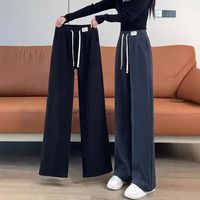 雅棉 2026新款裤子女春秋季高腰直筒休闲阔腿裤冬季窄版加绒长裤