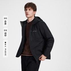 navigare [防水]Navigare小帆船黑色连帽棉服男士夹克外套
