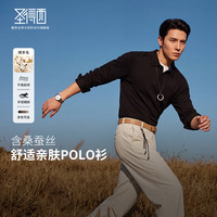 圣得西 含绵羊毛高弹Polo毛衫 黑色 S(165/84A) 男士针织衫