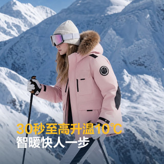 波司登 极寒鹅绒羽绒服 连帽短款大毛领 女士外套