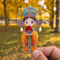 赋闲 贵妃醉酒京剧人物冰箱贴穆桂英挂帅磁贴北京文创中国风特色送老外 皇后-金属冰箱贴
