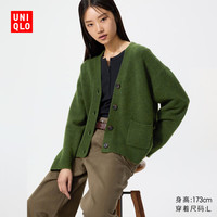 优衣库 485340 Souffle Yarn针织开衫 深橄榄色 S