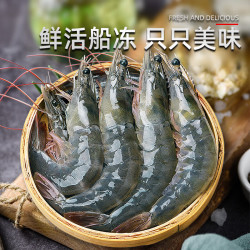 北海湾 厄瓜多尔白虾 15-17cm 3斤 盐冻南美白对虾