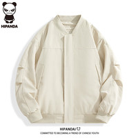 HIPANDA 夹克男春夏外套潮流百搭立领宽松潮牌情侣装卡其2XL
