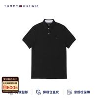 TOMMY HILFIGER 男款美式高尔夫休闲Logo印花直筒短袖polo衫黑色XL节