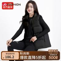 HEURE 女款轻薄羽绒马甲短款26冬韩版百搭坎肩马夹外 黑色 M 165