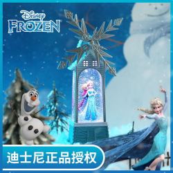 1 杦叙正品迪士尼艾莎公主风灯音乐盒水晶球八音盒冰雪奇缘飘雪生日礼物 爱莎风车八音盒