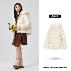 乔丹 泡芙羽绒服女士2026冬季防泼水抗静电防风防寒保暖外套面包服