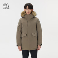 移动端：KOLON SPORT 羽绒衣防水防风透湿男女中量毛领连帽运动羽绒服