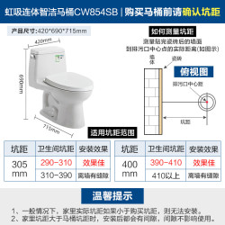 TOTO 喷射虹吸连体坐便器CW854SB智洁连体节水马桶305坑距 (04-A)