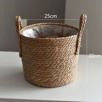 UOSU 藤编北欧绿植花篮轻奢家装必备打造独特家居装饰编织花盆藤编花盆 S小号(带防水膜)