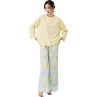 安之伴 纯棉长袖 嫩黄 XL 家居服套装