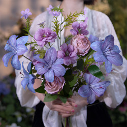 京东鲜花 莫奈花园假花仿真花摆设紫色装饰花束乔迁轻奢高级感拍照道具高档