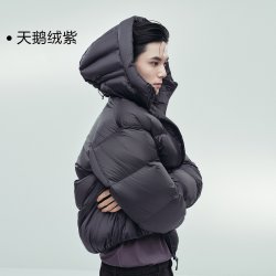 太平鸟 男装 防寒羽绒服2026年冬季新款连帽面包服