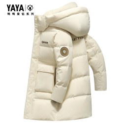 YAYA 鸭鸭冬季羽绒服男户外中长款加厚情侣款保暖外套男