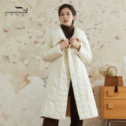 依伽依佳2022冬季新款气质保暖舒适中长款羽绒服外套女EEDY044