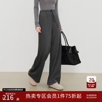 自巧 小个子醋酸羊毛针织直筒拖地裤女新款灰色垂感休闲裤长裤 中灰色（加绒款） XXS
