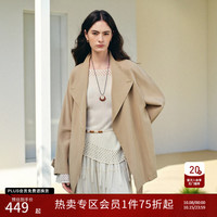 自巧 巧裁小个子交叠领一粒扣收腰风衣女连肩袖外套2026春季新品 卡其色短款 XXS （尺码：1）