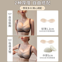 蜜桃杯 外扩型胸内衣女漫画胸小胸聚拢显大平胸加厚5厘米圆胸文胸罩 蓝色 M
