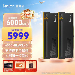 雷克沙 DDR5 6000 64GB(32GB×2)套条 电竞RGB灯条内存条 CL40