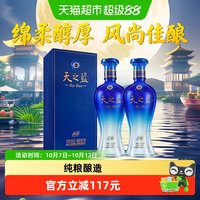 88VIP：洋河 天之蓝风尚版42度480ml*2瓶绵柔浓香型白酒送礼含礼袋