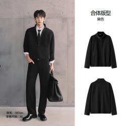森马 夹克男秋冬抗静电保温摇粒绒外套情侣叠穿立领内搭休闲通勤风