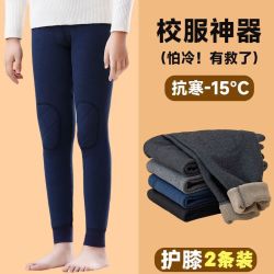 FOURDATRY 儿童男女童加绒加厚保暖裤男童青少年内穿秋裤绒裤冬季小孩中大童